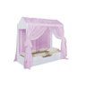 Cama Casa Montessoriana Duda Branco com Voal Rosa - 1