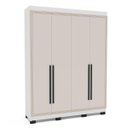 Ver imagem 2 de Roupeiro Solteiro Valência 4 Portas 4 Gavetas 161x214cm Branco/Creme 240833