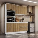 Ver imagem 1 de Armário de Cozinha Compacta Torre Quente 100% Mdf 190cm Branco/nogueira Celeste Kappesberg