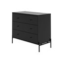 Ver imagem 4 de Cômoda com 3 Gavetas Jasper 94 cm - Preto Fosco