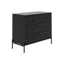 Ver imagem 2 de Cômoda com 3 Gavetas Jasper 94 cm - Preto Fosco