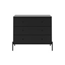 Ver imagem 3 de Cômoda com 3 Gavetas Jasper 94 cm - Preto Fosco