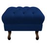Puff Retrô Luis XV Suede Azul Marinho - 1