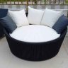 Chaise Palmeira Em Corda Náutica Preta - Tecido Duna Cru - 1