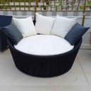 Ver imagem 2 de Chaise Palmeira Em Corda Náutica Preta - Tecido Duna Cru