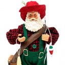 Ver imagem 3 de Boneco Decorativo Papai Noel Pescador Colecionável de 30cm