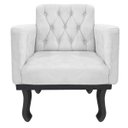 Ver imagem 2 de Poltrona Classic Pés Luís XV Suede Branco - ADJ Decor