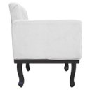 Ver imagem 3 de Poltrona Classic Pés Luís XV Suede Branco - ADJ Decor