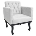 Ver imagem 1 de Poltrona Classic Pés Luís XV Suede Branco - ADJ Decor