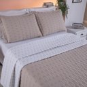 Ver imagem 3 de Cobre Leito Casal Padrão Cristal Percal 200 Fios Bordado 3 Peças - Avela To Decorando
