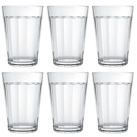 Jogo 6 Copos Americanos 190ml Copos Multiusos Café Cerveja Água Suco Nadir Figueiredo