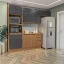 Ver mais imagens de Cozinha Completa Modulada 4 Peças Vibra com Torre Quente e Balcão com Tampo Canela/Grafite Cinza