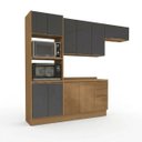 Ver imagem 6 de Cozinha Completa Modulada 4 Peças Vibra com Torre Quente e Balcão com Tampo Canela/Grafite Cinza