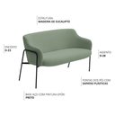 Ver imagem 3 de Sofá Namoradeira 02 Lugares 130cm Jade Base Preto Bouclé Verde Claro - Nexta Casa