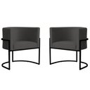 Ver imagem 1 de Kit 2 Poltronas Decorativa Sala de Estar Luana Base Preta Veludo Cinza - Montanaris Decor Md Montana