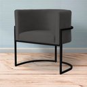 Ver imagem 3 de Kit 2 Poltronas Decorativa Sala de Estar Luana Base Preta Veludo Cinza - Montanaris Decor Md Montana