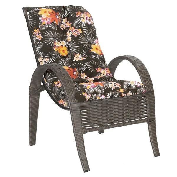1 Cadeira para Jardim Lazer Edicula Varanda Descanso Fibra e Trama Napoli Plus Pedra Ferro A01 - 1