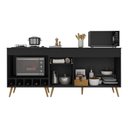 Ver imagem 3 de Kit Balcão de Cozinha para Pia e Balcão para Cooktop/Forno 190cm Veneza Multimóveis MP3777 Preto/