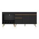 Ver imagem 2 de Kit Balcão de Cozinha para Pia e Balcão para Cooktop/Forno 190cm Veneza Multimóveis MP3777 Preto/