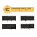 Ver imagem 4 de Kit Balcão de Cozinha para Pia e Balcão para Cooktop/Forno 190cm Veneza Multimóveis MP3777 Preto/