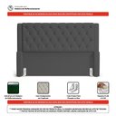 Ver imagem 5 de Cabeceira Cama Box King Size Atena 215cm Capitonê com Frame Suede Cinza - Desk Design