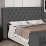 Cabeceira Cama Box King Size Atena 215cm Capitonê com Frame Suede Cinza - Desk Design - 2