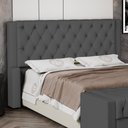 Ver imagem 2 de Cabeceira Cama Box King Size Atena 215cm Capitonê com Frame Suede Cinza - Desk Design