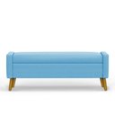 Ver imagem 1 de Recamier Bau Londres 1,20m Suede Azul Turquesa - Clique Decor Clique Decorações
