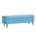 Ver imagem 2 de Recamier Bau Londres 1,20m Suede Azul Turquesa - Clique Decor Clique Decorações