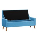 Ver imagem 3 de Recamier Bau Londres 1,20m Suede Azul Turquesa - Clique Decor Clique Decorações