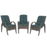 Cadeiras 3Un para Jardim Lazer Edicula Varanda Descanso Fibra e Tramas Napoli Plus Pedra Ferro A09 - 1