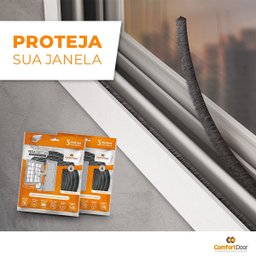 Kit 2 Veda Frestas Escova para Portas e Janelas em Fita Adesiva 5 Metros 7x5mm ‎Comfort Door Cinza - 4