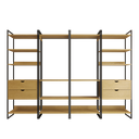 Ver imagem 1 de Quatro Modulos para Closet Industrial Ferro Preto Tampo Canela