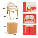 Ver mais imagens de Kit 4 Cadeiras de Jantar Noah Estofada com Braço Madeira Maciça Linho Bege - Arkell