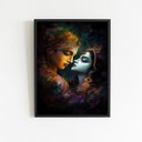 Ver imagem 1 de Quadro Lord Radha Krishna love 24x18cm:Madeira preta