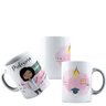 Caneca Branca de Porcelana Profissões Fofas Professora - 1
