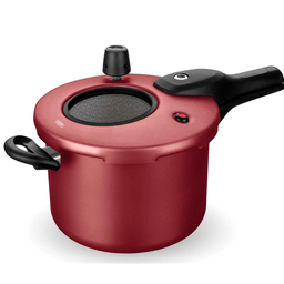 Panela de Pressão Mta Externa Antiaderente c/Visor 4,5L Cereja 6601 - Vermelho - 5