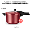 Panela de Pressão Mta Externa Antiaderente c/Visor 4,5L Cereja 6601 - Vermelho - 4