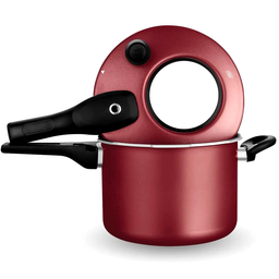 Panela de Pressão Mta Externa Antiaderente c/Visor 4,5L Cereja 6601 - Vermelho - 3