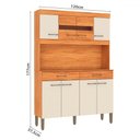 Ver imagem 4 de Armário de Cozinha Laura 8 Portas 2 Gavetas Cinamomo/off White - Fellicci