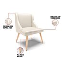 Ver imagem 4 de Kit 10 Cadeiras Corino Bege Pés Palito Natural