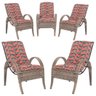Cadeiras 5Un para Jardim Lazer Edicula Varanda Descanso Fibra e Tramas Napoli Plus Argila A19 - 1