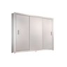 Guarda Roupa Casal 3 Portas de Correr e 4 Gavetas c/ Pés Veneza Branco - Rufato - 1