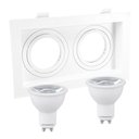 Ver imagem 1 de Spot Duplo Embutir Quadrado Recuado Mr16 Branco + Led Save Energy 4,8w 4000k
