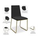 Ver imagem 4 de Kit 8 Cadeiras de Jantar Cozinha Industrial Lexa Veludo Élpis Móveis Preto Dourada