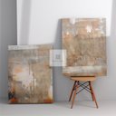 Ver imagem 1 de Quadro Decorativo Abstrato Duo Sereno Contemporâneo