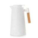 Ver imagem 1 de Garrafa Térmica Design Cabo Madeira Botão Abre Fácil Branca - Vivaflor Decor