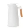 Garrafa Térmica Design Cabo Madeira Botão Abre Fácil Branca - Vivaflor Decor - 1