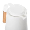 Ver imagem 5 de Garrafa Térmica Design Cabo Madeira Botão Abre Fácil Branca - Vivaflor Decor