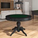 Ver imagem 2 de Mesa de Jogos Carteado 4 Lugares Bellagio com Gavetas e Tampo Reversível com Tecido Preto-verde